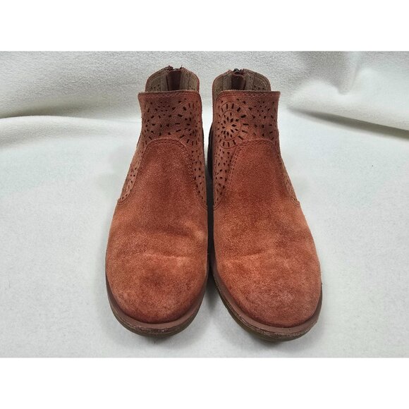 Sofft Barrosa Sunset Orange Suede Leather Ankle Boots Size 6 - Picture 2 of 6